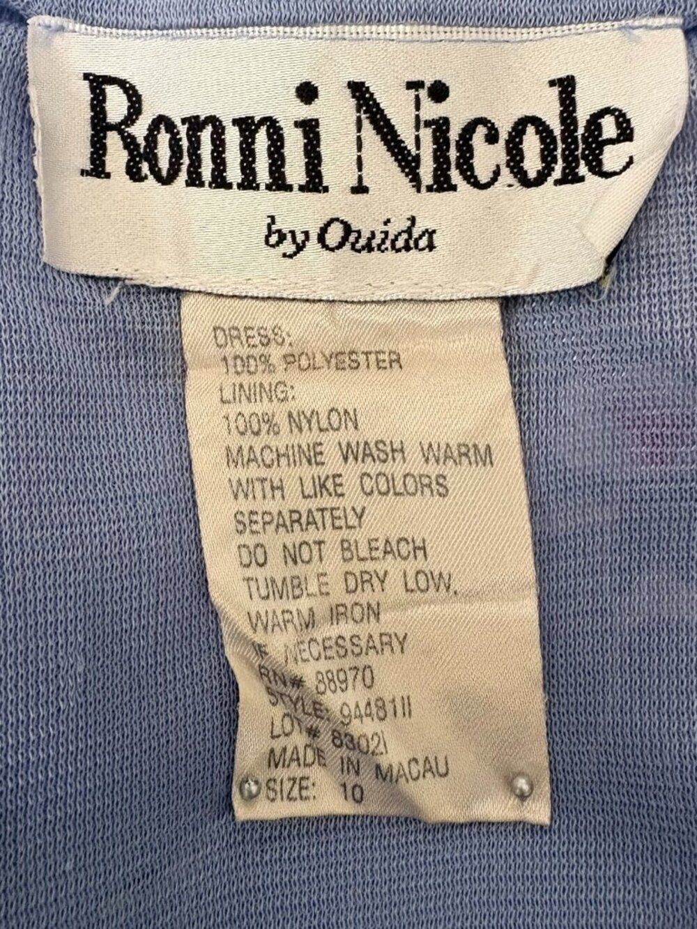 Vintage 90s Ronnie Nicole Blue Floral Dress Sz 10 Cottagecore Whimsy Dainty Soft - Picture 6 of 6